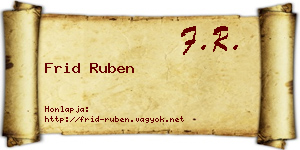 Frid Ruben névjegykártya